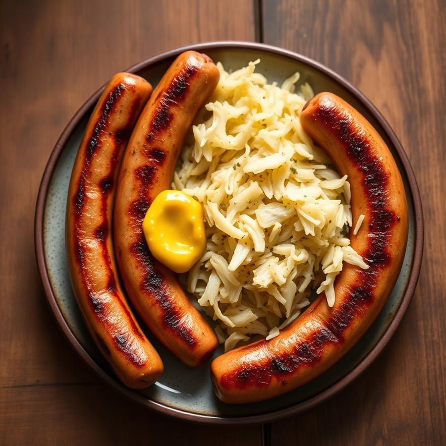 Bratwurst mit Sauerkraut